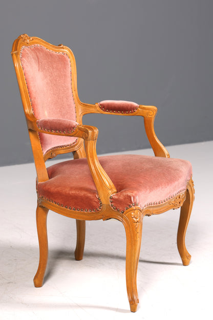 Fauteuil Chippendale élégant, chaise secrétaire de style baroque, fauteuil en velours