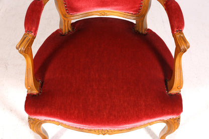 Magnifique fauteuil Chippendale, chaise secrétaire de style Chippendale, fauteuil en velours, 1 sur 2