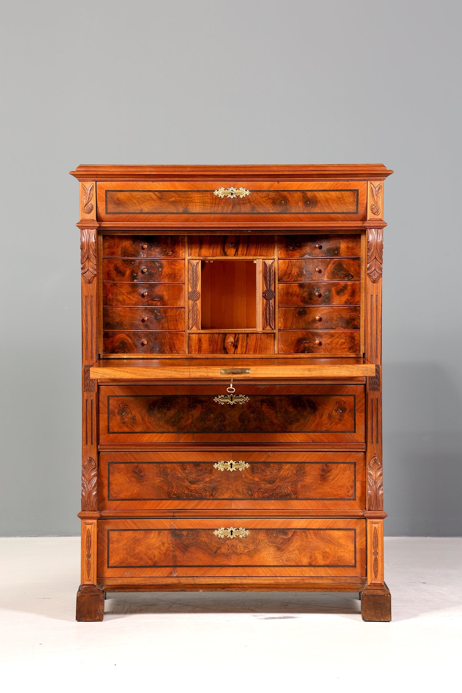 Wunderschöner Gründerzeit Sekretär Jugendstil Vertiko Antik Kommode um 1900