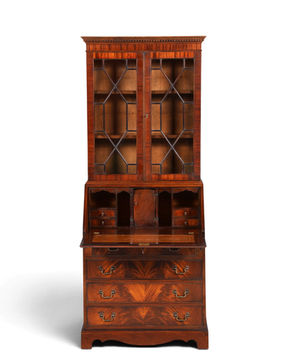 F973 Finish cm Wunderschöner Englischer Sekretär Büro Aufsatzsekretär Antik 60S Vitrinen Schrank UK