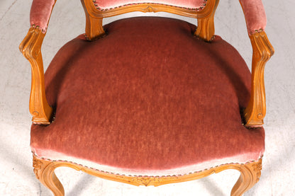 Fauteuil Chippendale élégant, chaise secrétaire de style baroque, fauteuil en velours