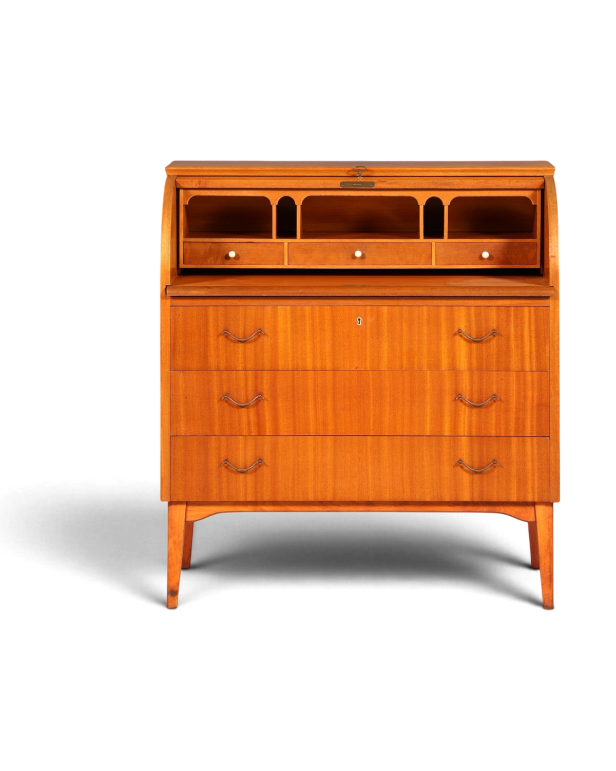 Wunderschöner Mid Century Rollladen Sekretär echt Holz Büro Schrank Vintage Schreibkommode