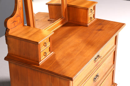 Buffet ancien Art Nouveau onirique avec miroir, commode d&