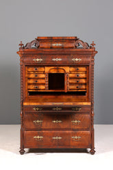 Edler Louis Philippe Sekretär Antik Biedermeier Vertiko Highboard Antik Schreibtisch Kommode