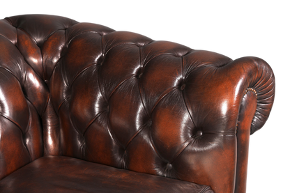 Wunderschönes Original Chesterfield Sofa 2-Sitzer Couch Echt Leder Englisch Polstersofa