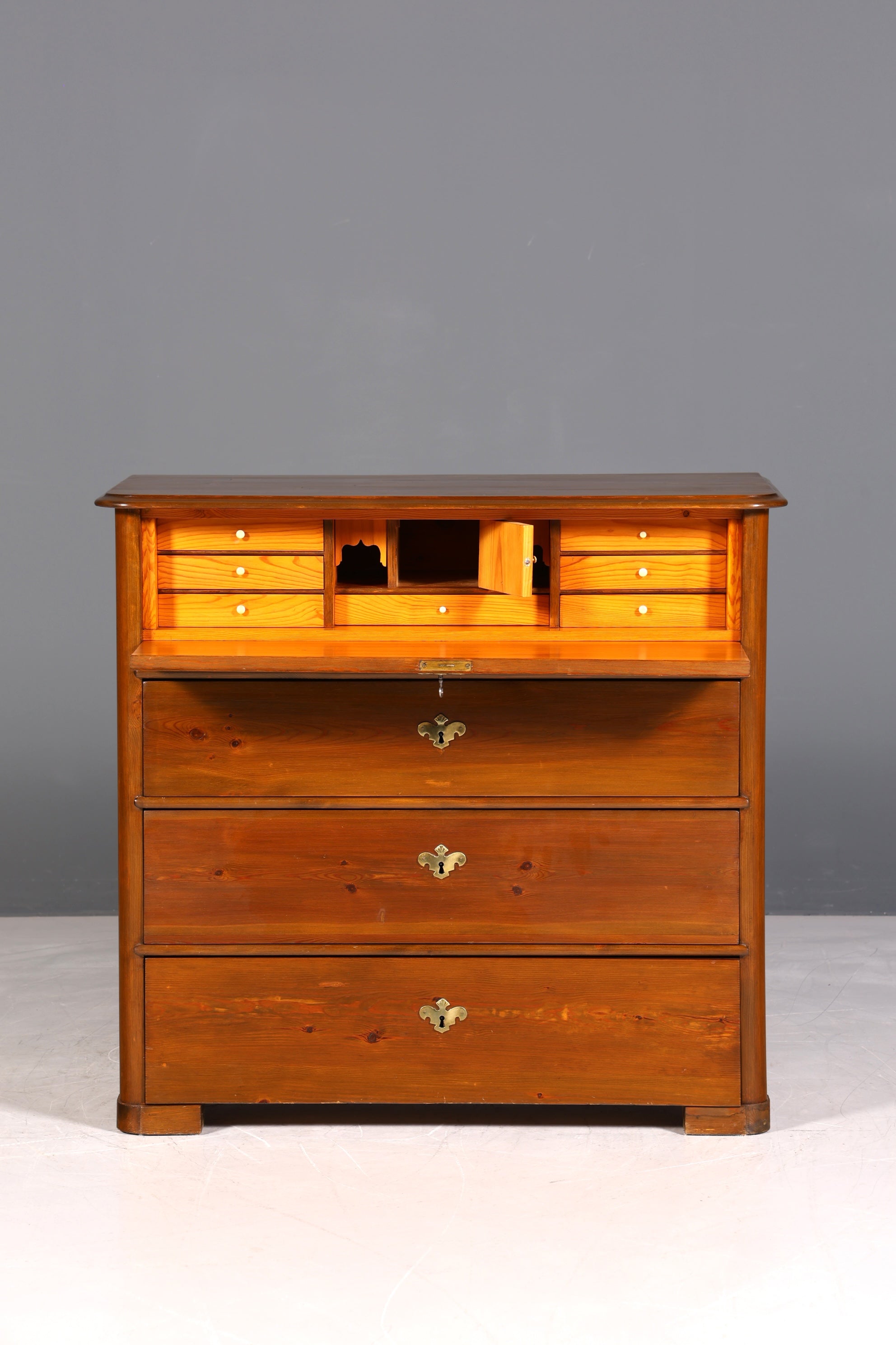 F970 Finish cm Stilvolle Louis Philippe Kommode Nussbaum Gründerzeit Schubladenkommode um 1890