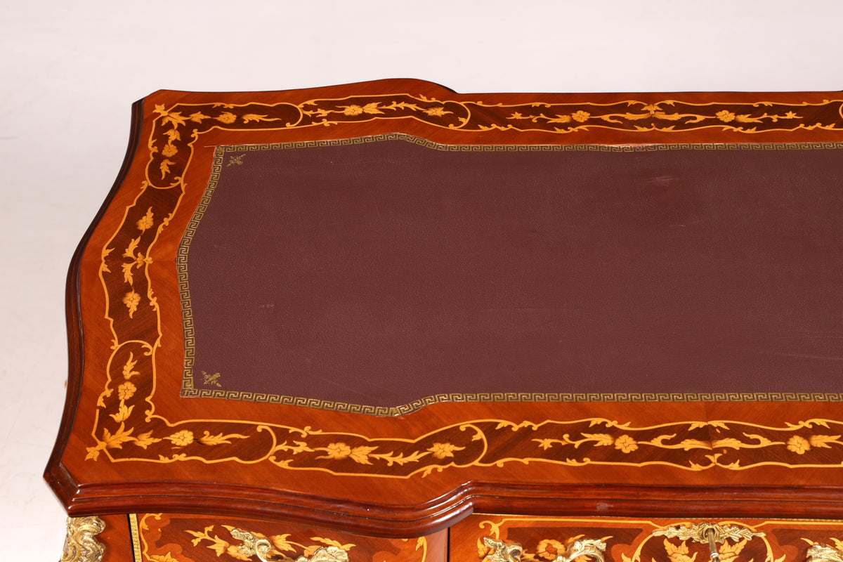 Bureau d’écriture de style Louis XV de rêve, bureau français de style antique en bois véritable, table de bureau