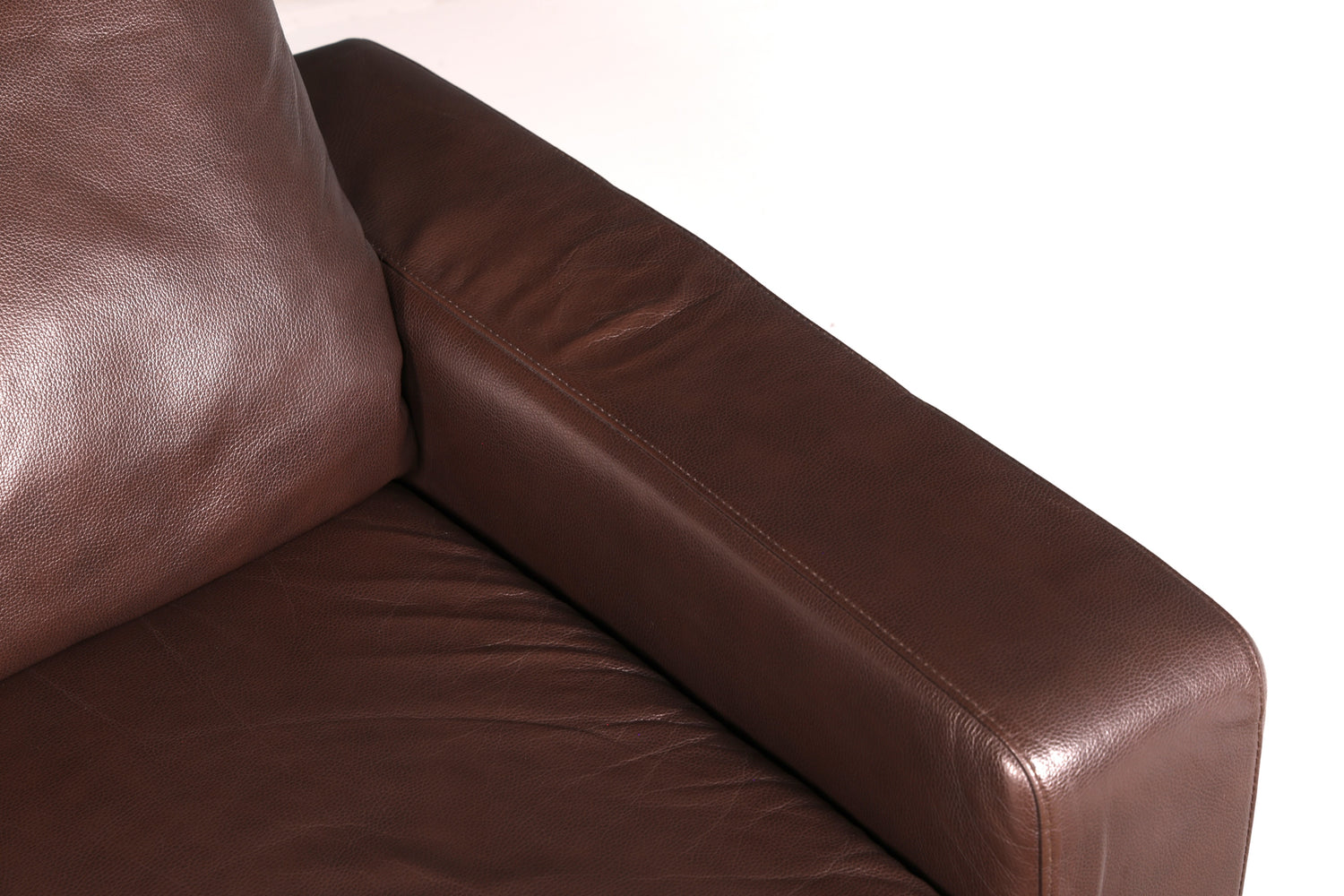 Magnifique méridienne Stressless E200 en cuir véritable marron, chaise longue avec ottomane, canapé en cuir et fauteuil relax vintage