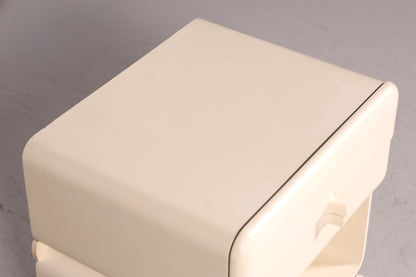 Commode rare du milieu du XXe siècle, table de chevet modulaire au design futuriste, commode vintage française, 1 sur 5