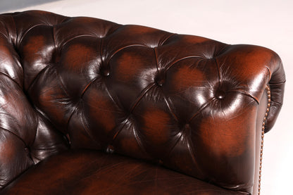 Magnifique canapé Chesterfield Centurion original 2 places en cuir véritable d’Angleterre