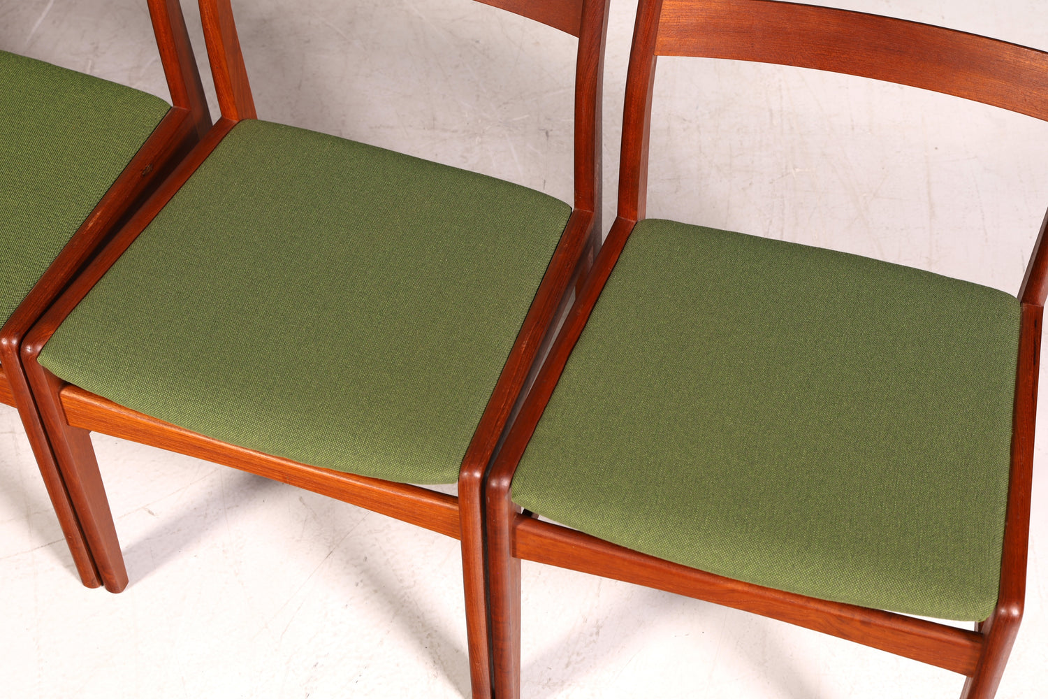 4x Mid Century Teak Holz Stühle Made in Denmark Retro Stuhlset Danish Design Küchenstühle