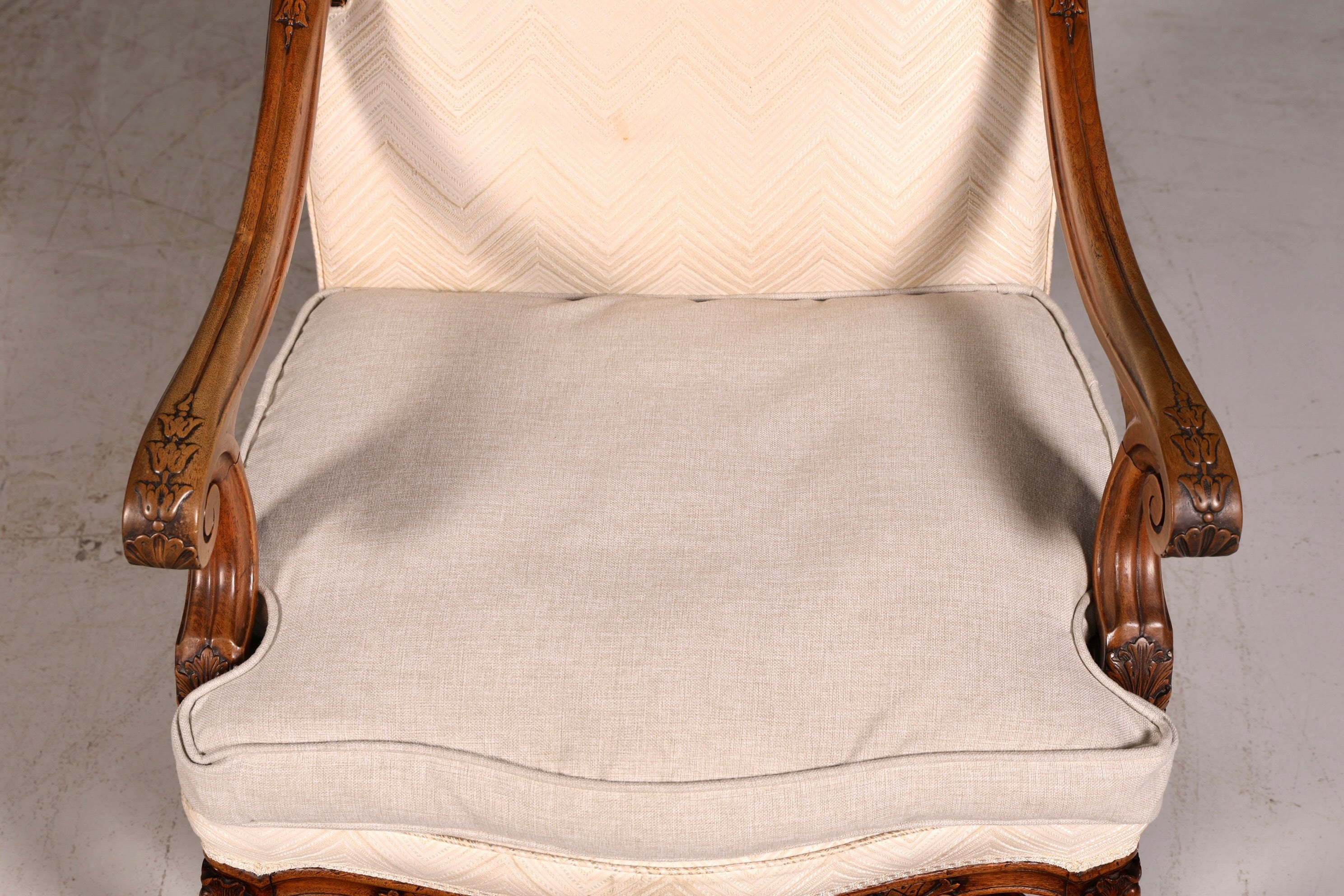 Élégant fauteuil à accoudoirs Louis-Philippe, fauteuil antique de style Gründerzeit, secrétaire, chaise, fauteuil rembourré, 2 sur 2