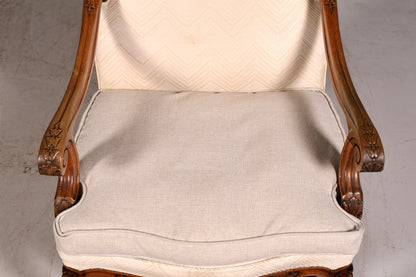 Élégant fauteuil à accoudoirs Louis-Philippe, fauteuil antique de style Gründerzeit, secrétaire, chaise, fauteuil rembourré, 2 sur 2