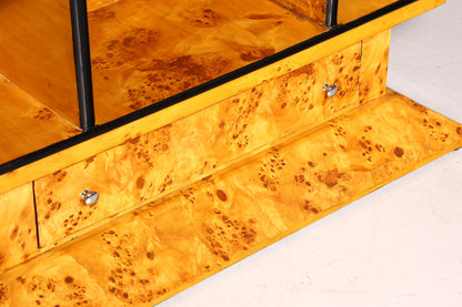 Bibliothèque impressionnante en bouleau au design Art déco, étagère de luxe, style Biedermeier