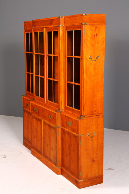 Beeindruckender Maritimer Englischer Vitrinenschrank Bibliothek Bücherschrank Anrichte Buffet Glasvitrine Antik Vintage