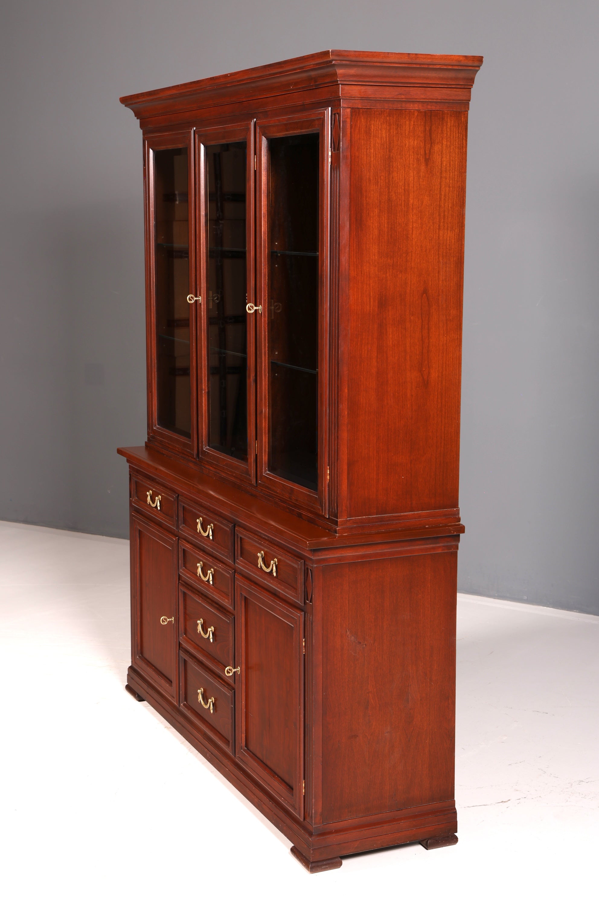 Magnifique vitrine originale Selva Villa Borghese, style antique, en bois massif, buffet, armoire de bibliothèque