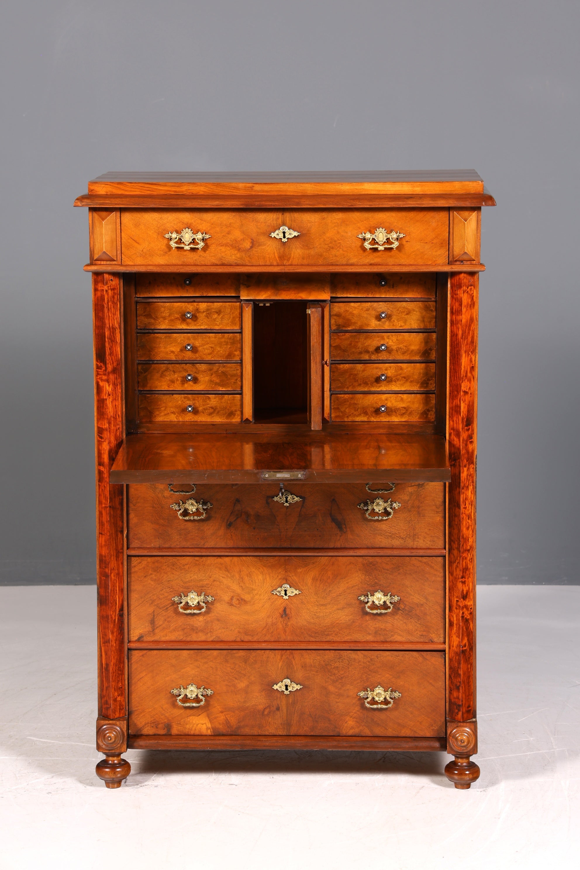 Beau secrétaire Gründerzeit, commode Art Nouveau, meuble ancien