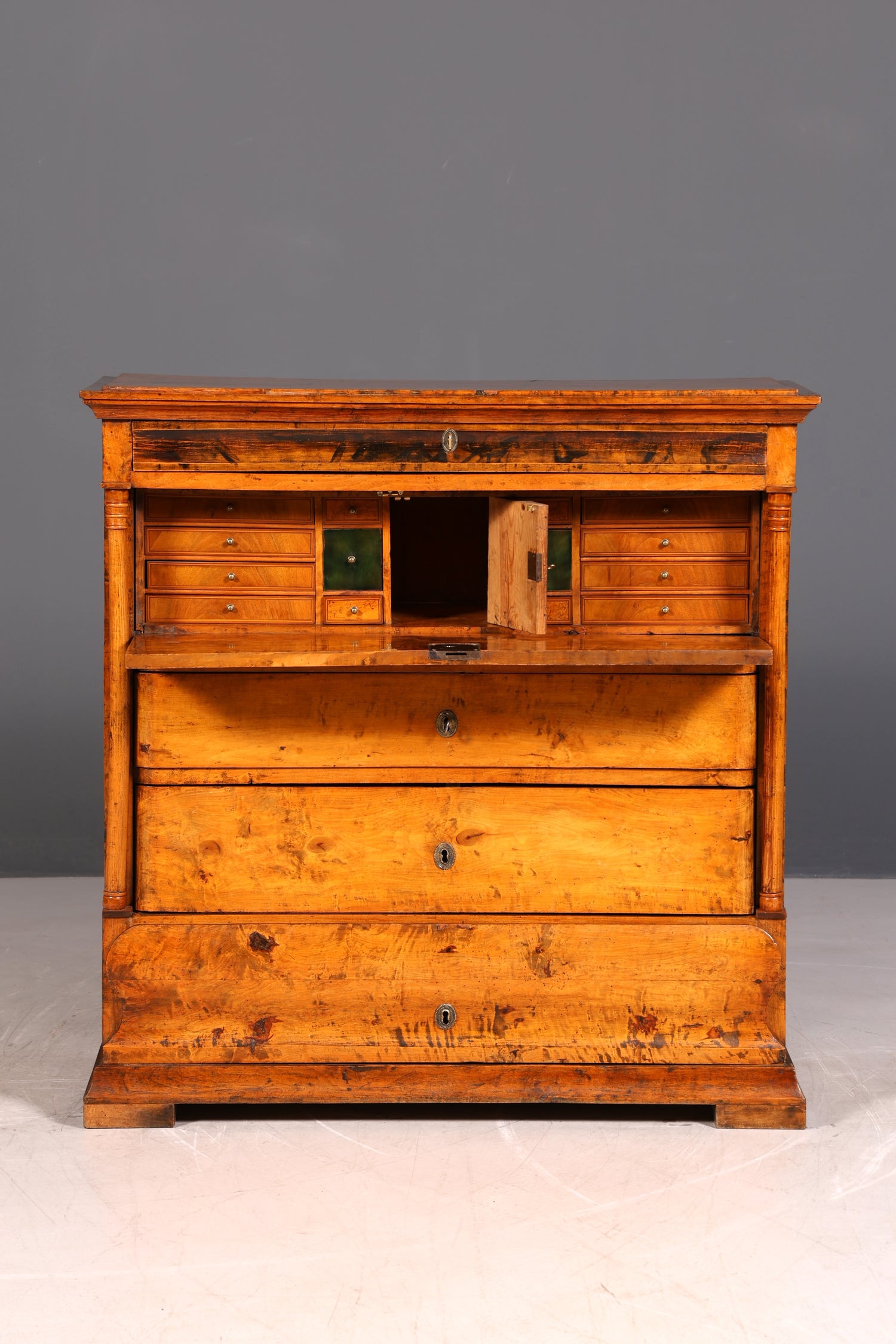 G794 Finish Wunderschöner Original Biedermeier Sekretär um 1860 Englisch Kommode Antik Bürokommode (Kopie)