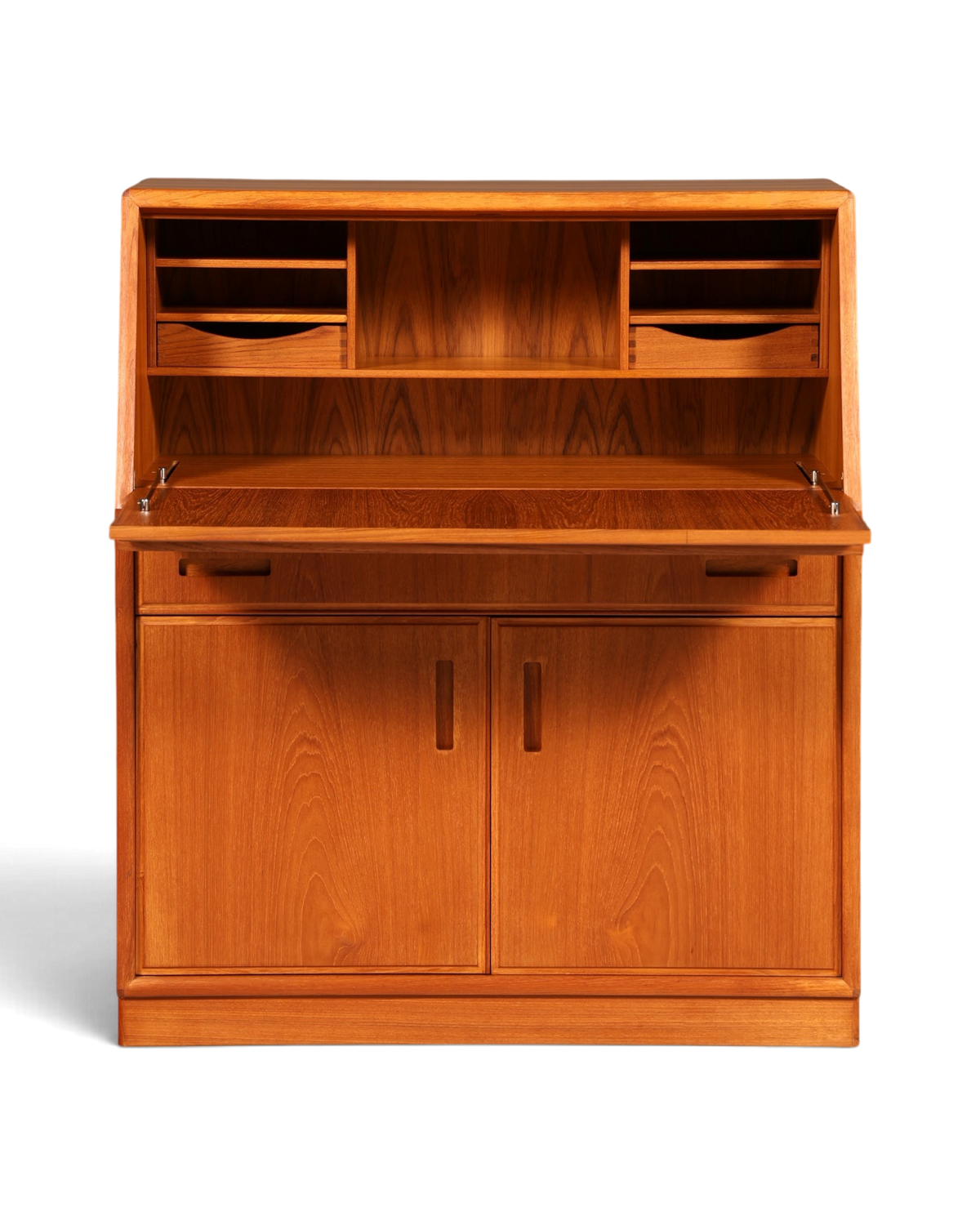 Hauptstadt Möblerei Sekretär aus Teakholz mit aufklappbarer Arbeitsplatte und integrierten Fächern im Mid-Century-Stil