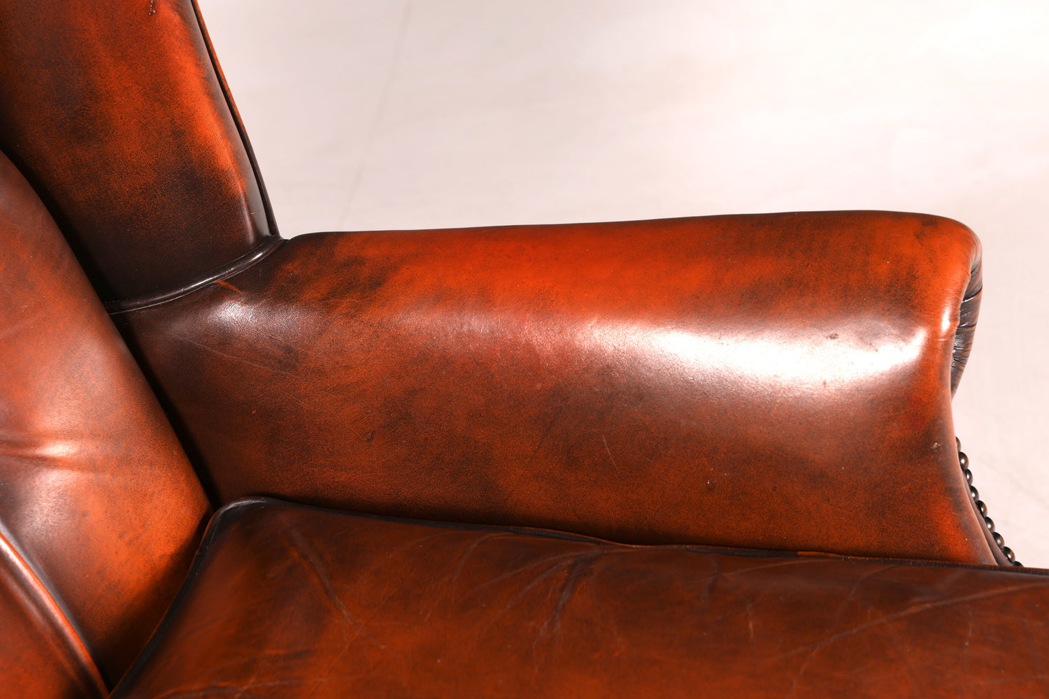 Original Chesterfield Ohrenbacken Sessel Englisch Leder Herrensessel UK Armlehnsessel