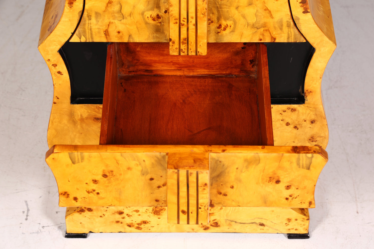 Commode onirique de style Art déco en forme de contrebasse, en bouleau, style Vertiko, commode à tiroirs, commode en forme de guitare