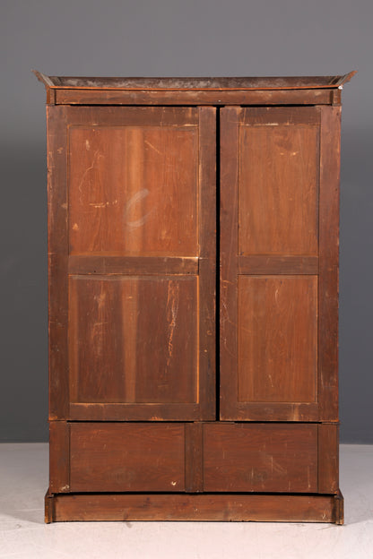 Beeindruckender Antiker Englischer Vitrine Kleiderschrank Wäscheschrank Dielenschrank Schrank Vintage