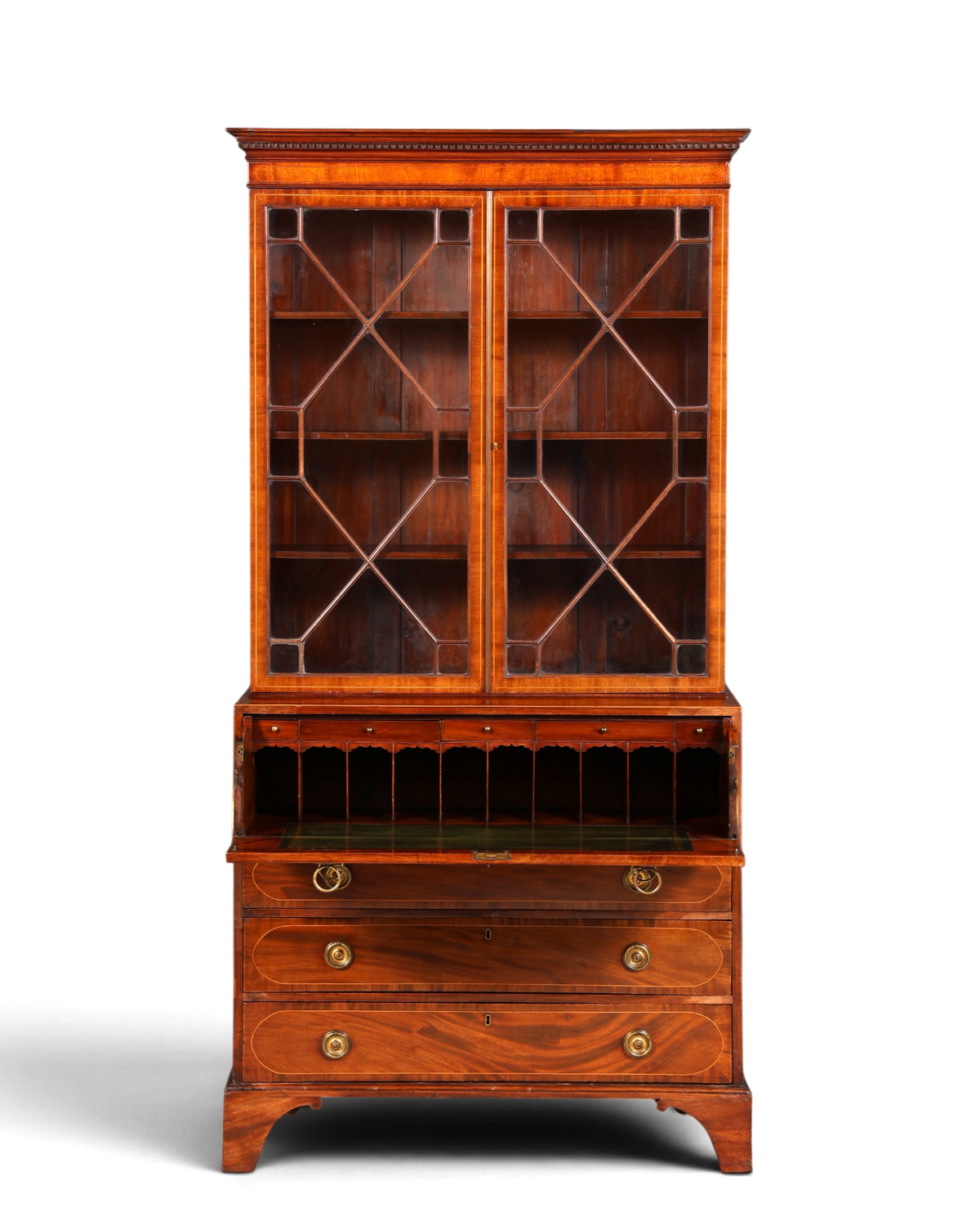 G785 Finish Wunderschöne Englische Vitrine Bibliothek Sekretär echt Holz Antik Schrank Regal (Kopie)