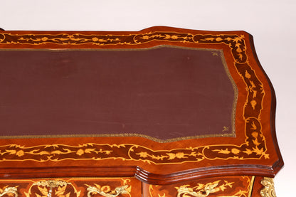 Bureau d’écriture de style Louis XV de rêve, bureau français de style antique en bois véritable, table de bureau