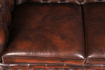 Wunderschönes Original Centurion Chesterfield Sofa 2-Sitzer Couch England echt Leder Polstersofa Ledersofa
