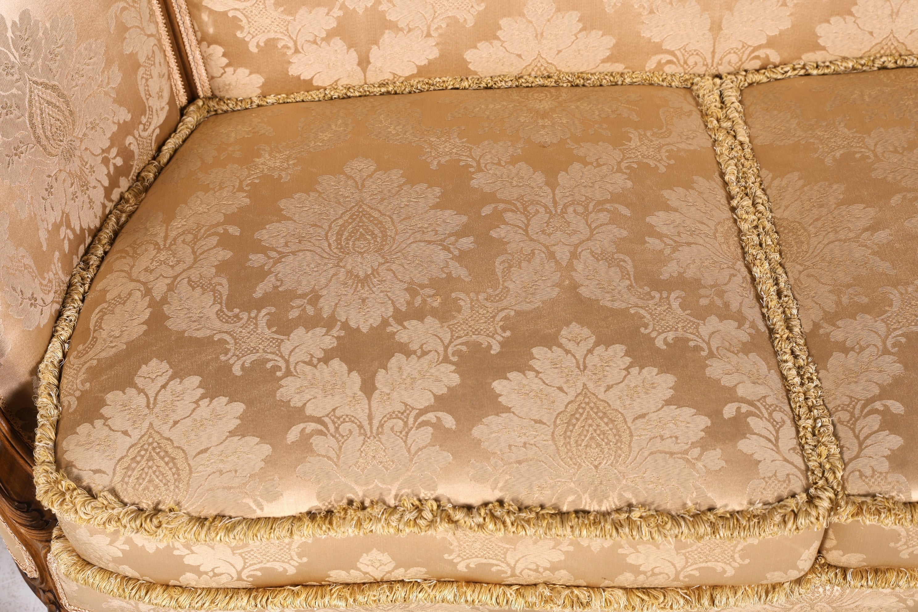 Wunderschönes Chippendale Sofa Barock Stil Couch Samt Stoff Rococo 2-Sitzer Canapé