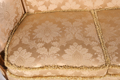 Wunderschönes Chippendale Sofa Barock Stil Couch Samt Stoff Rococo 2-Sitzer Canapé