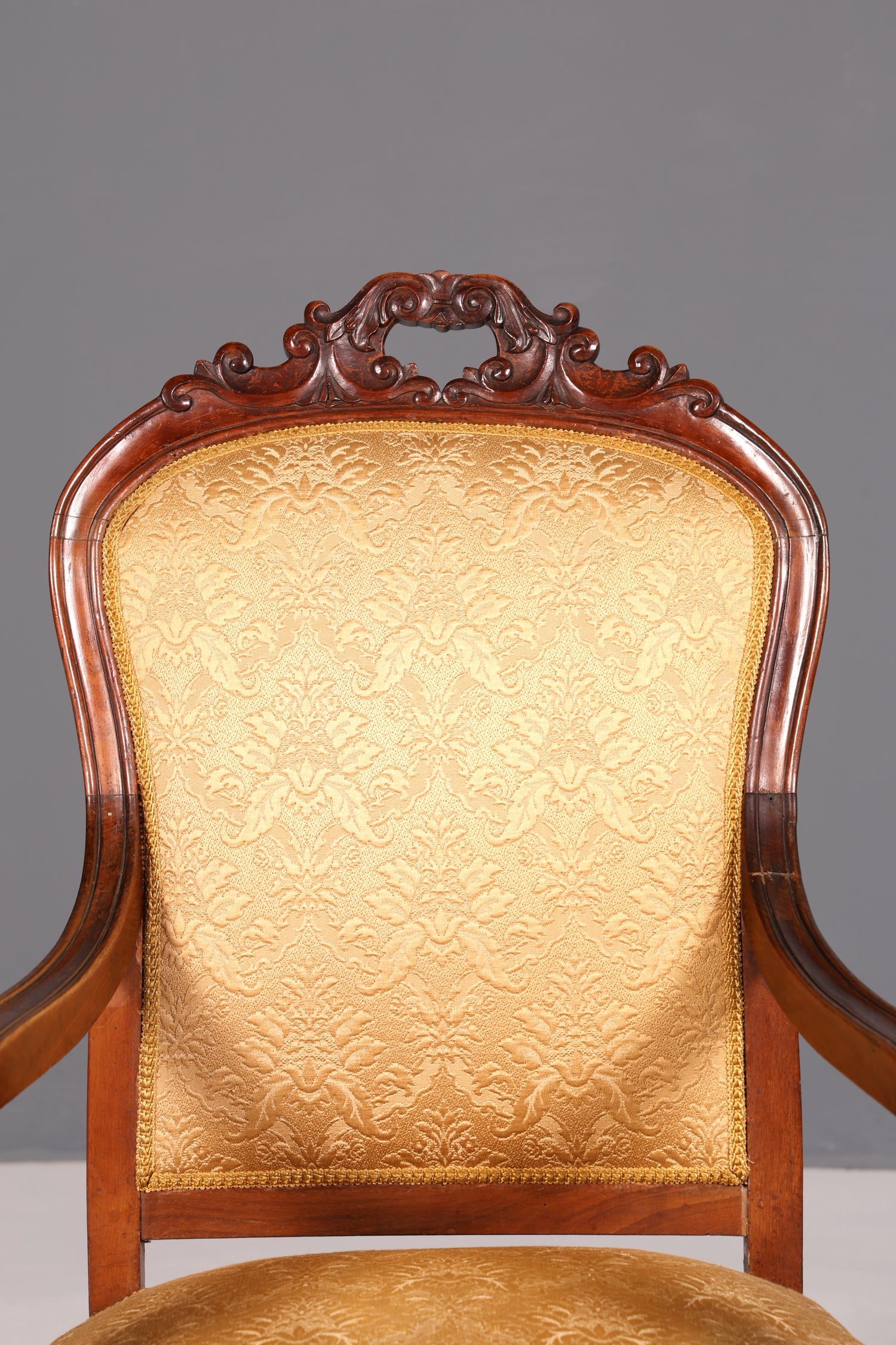 G047 Finish Edler Chippendale Armlehnsessel Barock Stil Sessel Armchair Samt Stoff Sessel