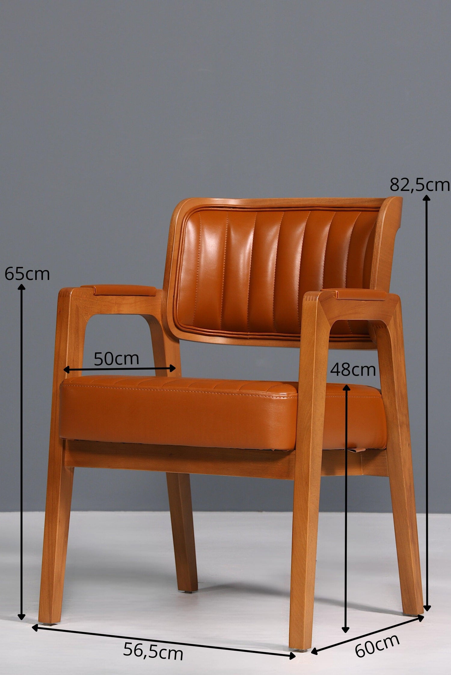 Edler Armlehnstuhl "LIMA" Cognac Esszimmerstuhl mit Korbgeflecht Polsterstuhl Armlehnstuhl Sekretär Stuhl