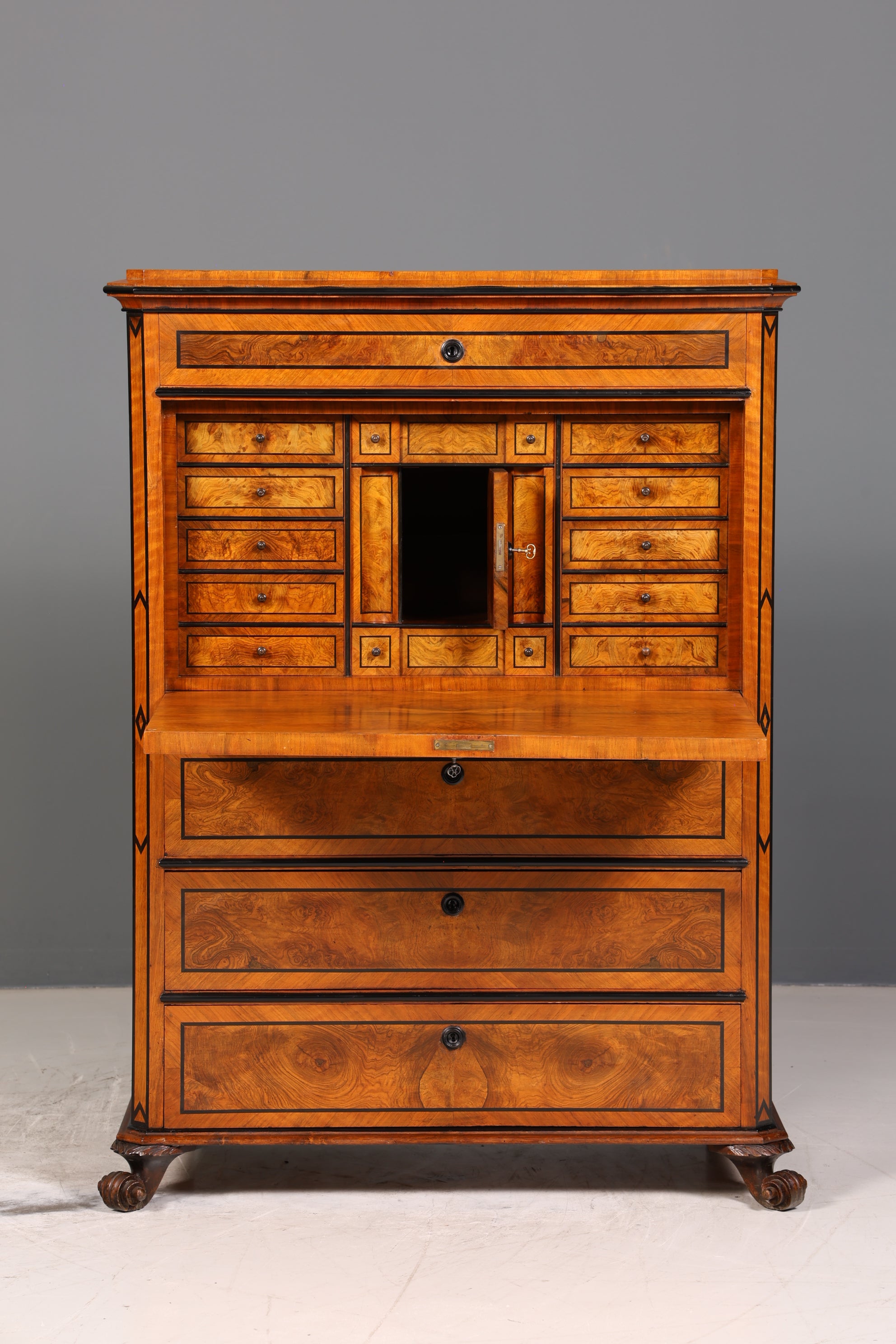 Wunderschöner Biedermeier Sekretär Louis Philippe Büro Vertiko Kommode Antik Schreibtisch