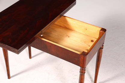 Table Louis-Philippe de rêve, console pliante, bureau anglais, antiquité en bois véritable, table de jeu, table de cuisine, table à manger