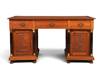 Traumhafter Gründerzeit Schreibtisch Jugendstil Bürotisch echt Holz Antik Office Desk