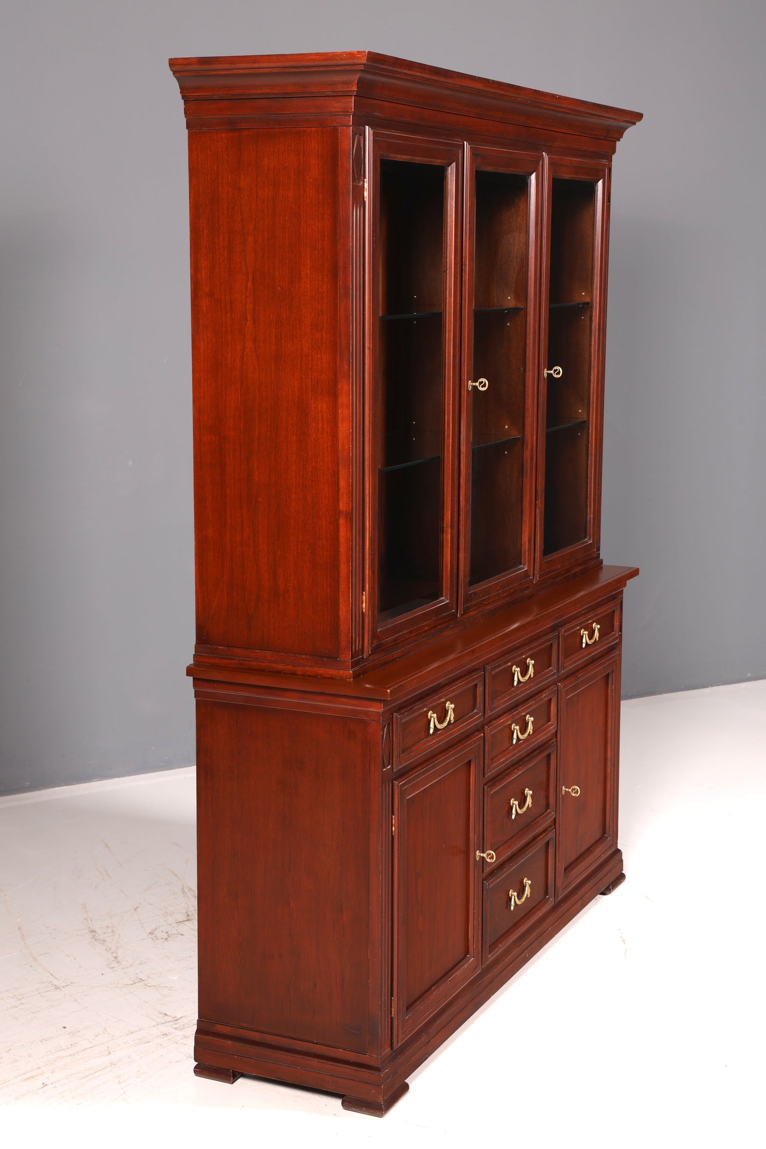 Magnifique vitrine originale Selva Villa Borghese, style antique, en bois massif, buffet, armoire de bibliothèque