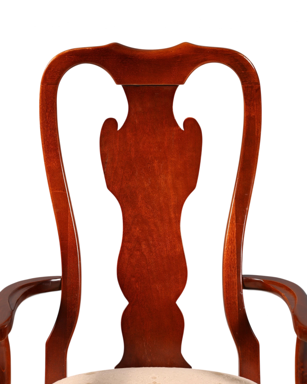 Hauptstadt Möblerei Armlehnstuhl aus dunklem Holz mit geschwungener Rückenlehne im klassischen Design