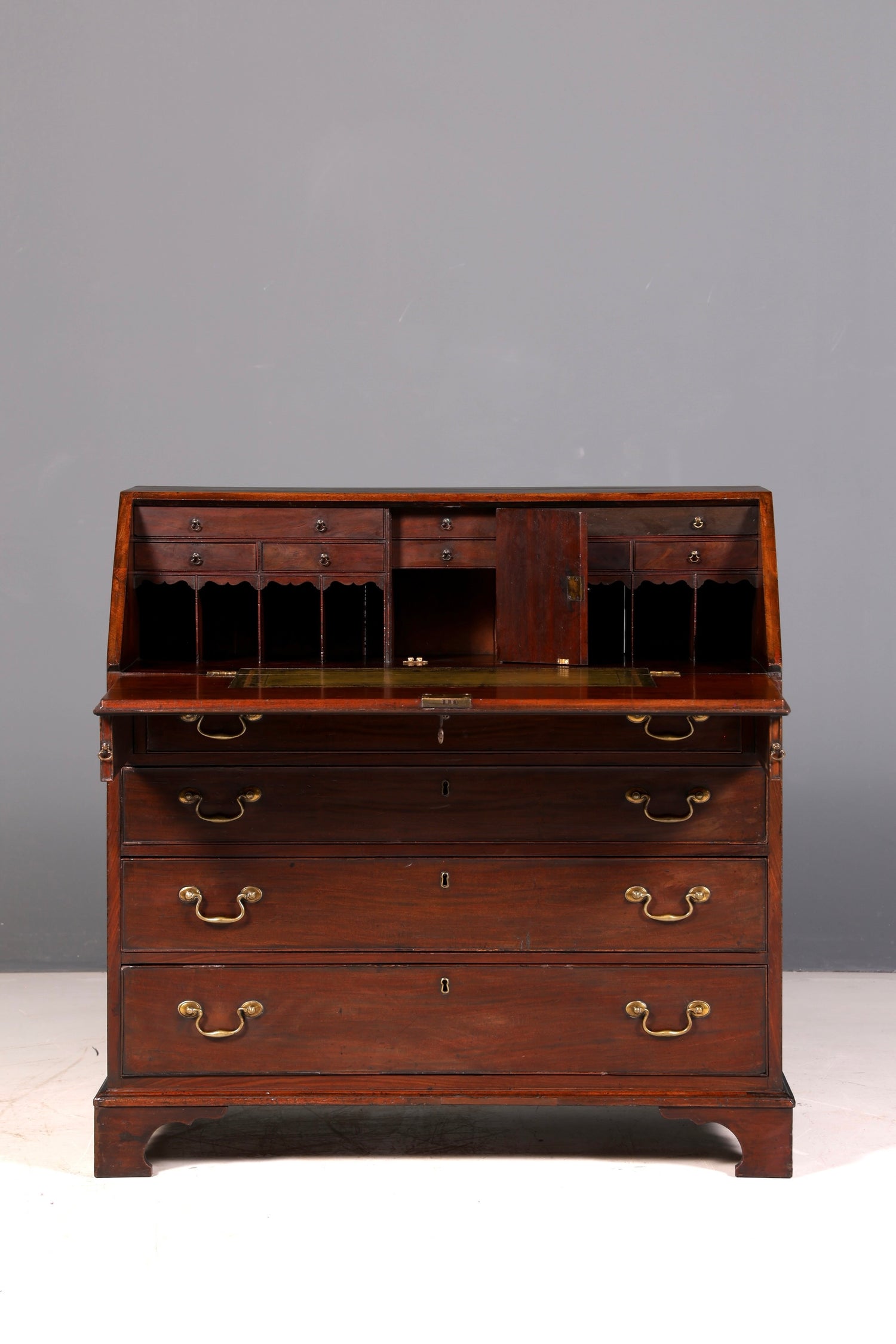 Wunderschöner Englischer Sekretär Schreibkommode Echt Holz echt Lederauflage Schreibtisch Kommode Antik Vintage