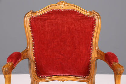 Magnifique fauteuil Chippendale, chaise secrétaire de style Chippendale, fauteuil en velours, 2 sur 2