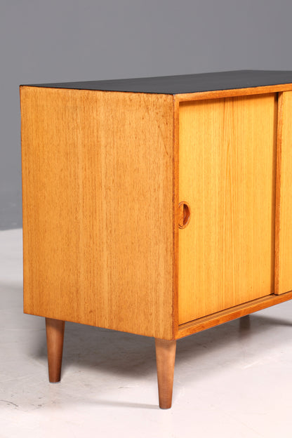 Meuble de style mid-century en teck avec portes coulissantes, commode, buffet, meuble d&