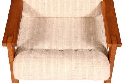 Schlichter Mid Century Sessel Danish Design Armlehnsessel echt Holz Relax Sessel 1 von 2