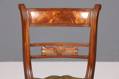 Magnifique fauteuil Chesterfield, chaise secrétaire Anno Dom, chaise de cuisine anglaise en cuir véritable, 1 sur 4