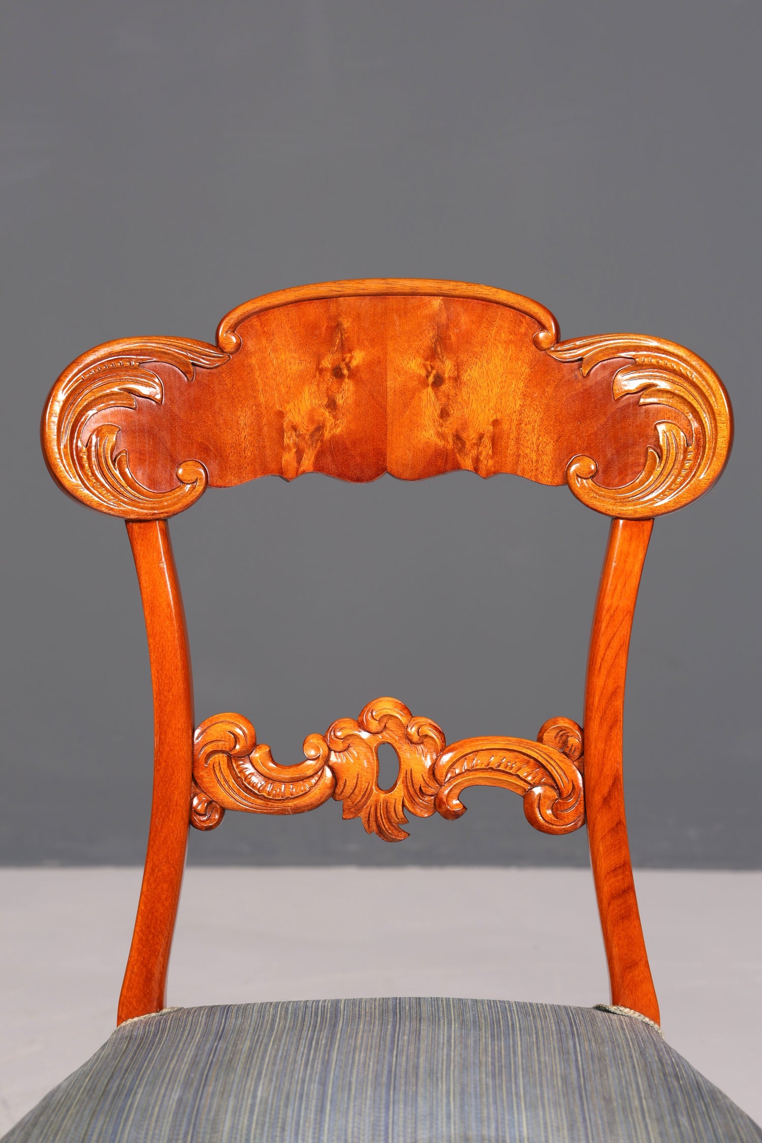 Chaise de style Biedermeier, chaise secrétaire en bois véritable, chaise de salle à manger de style ancien, 1 sur 2
