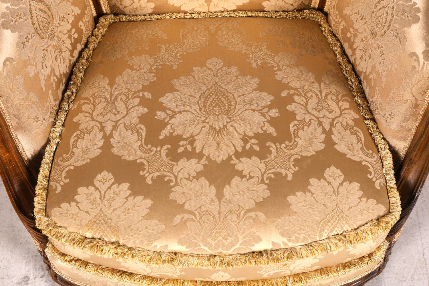Edler Chippendale Armlehnsessel Barock Stil Samt Stoff Sessel Armchair Rococo Antik Polstersessel