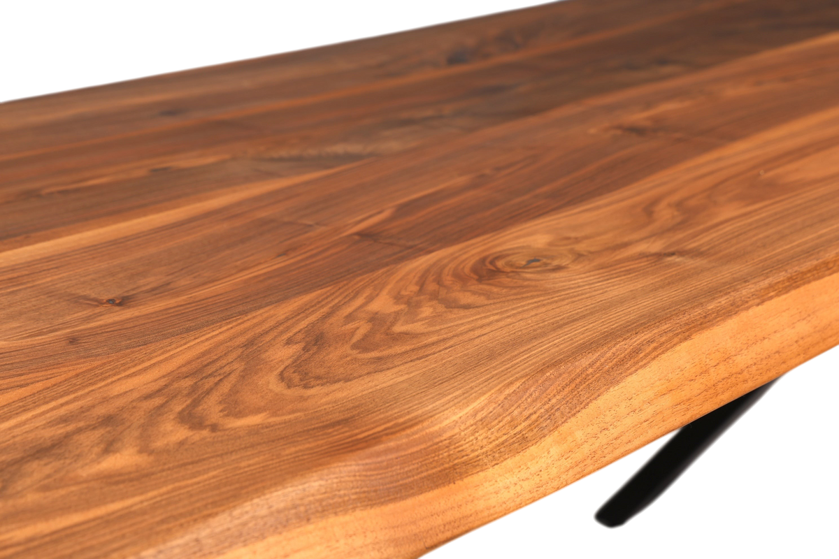 Wunderschöner Nussbaum Tisch 240cm-95cm Esszimmer Tisch Baumkanten Platte massiv Holz Küchentisch
