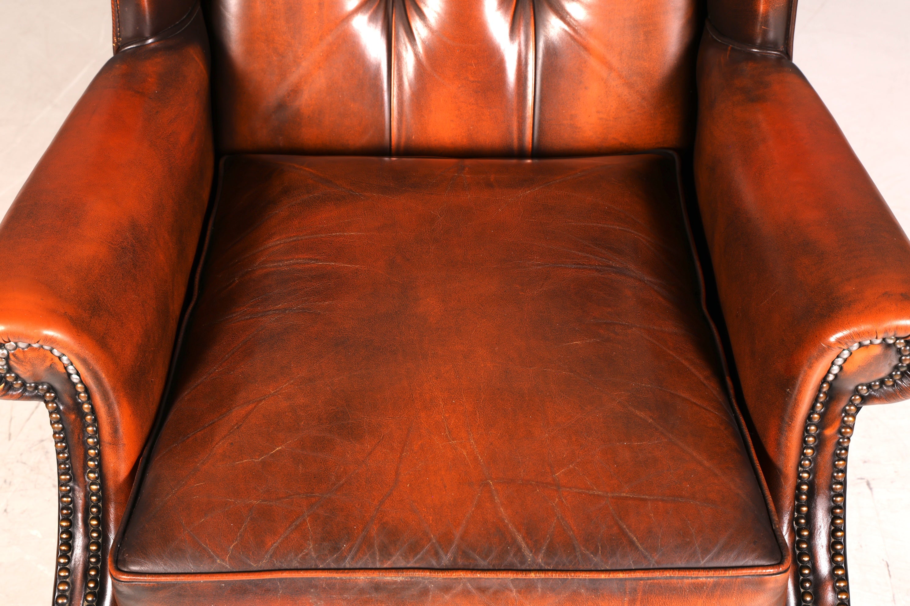 Original Chesterfield Ohrenbacken Sessel Englisch Leder Herrensessel UK Armlehnsessel