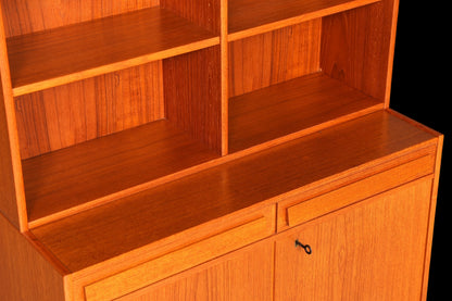 Traumhaftes Mid Century Regal Teak Holz Schrank Danish Design Retro Kommode Vintage Bücherregal 60er Jahre 1 von 2