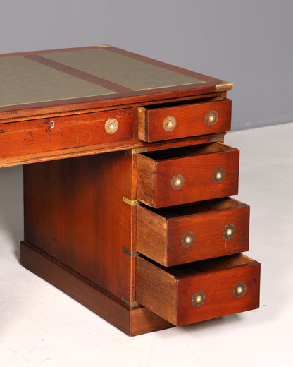 Élégant bureau maritime, coffre militaire anglais, bureau professionnel, office table