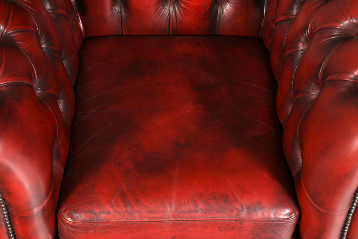 Stylish Original Chesterfield Armchair Oxblood Genuine Leather English Armchair Gentleman&